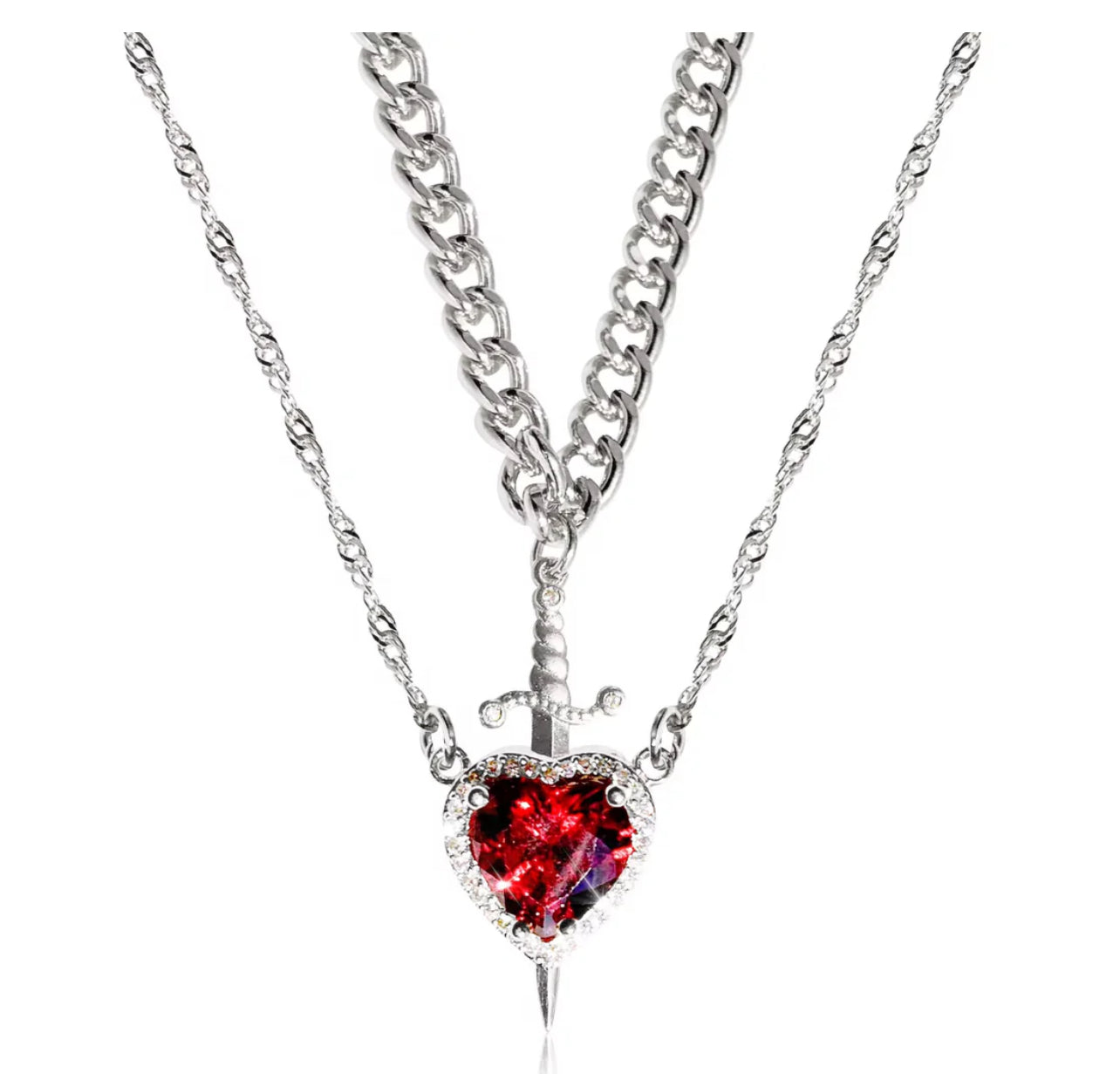 Heart and Sword necklace