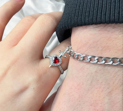 Heart Ring & Sword Bracelet