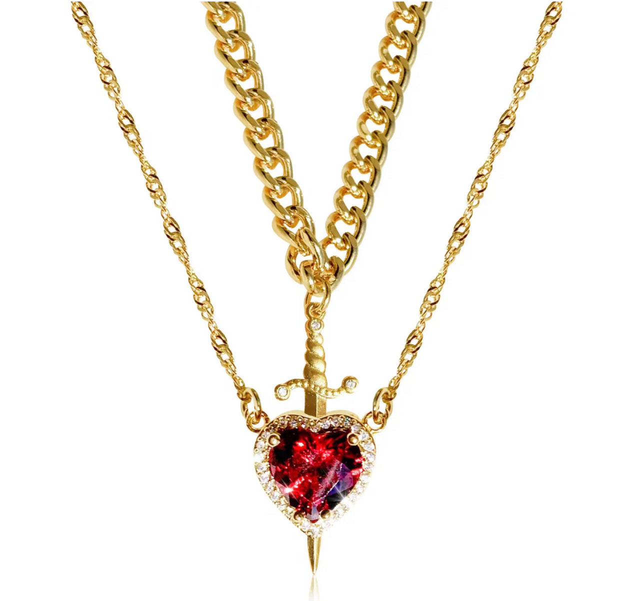 Heart and Sword necklace